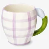 Outlet Flying Tiger Becher mit Blumenhenkel und Karos - 450 ml