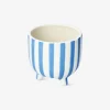 Outlet Flying Tiger Blau gestreifter Blumentopf
