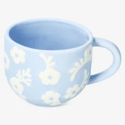 Hot Flying Tiger Blauer Becher mit weißen Blumen - 400 ml