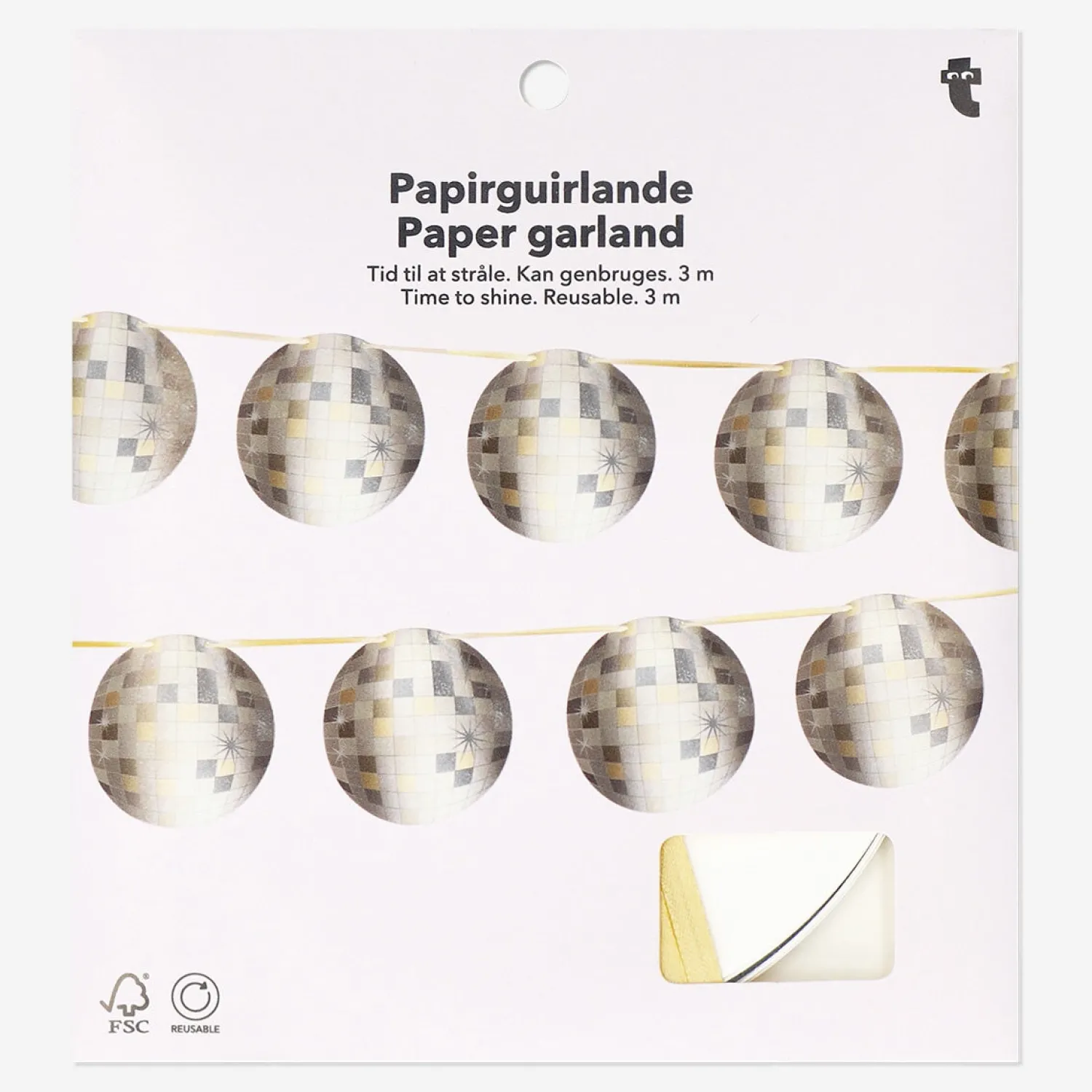 Online Flying Tiger Disco Ball Papiergirlande - 300 cm