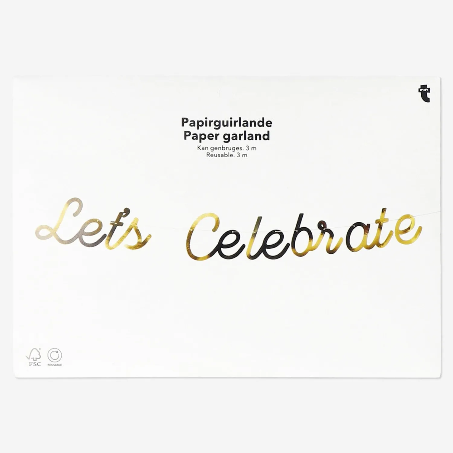 Fashion Flying Tiger Goldfarbene Papiergirlande - 300 cm