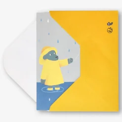 Outlet Flying Tiger Hund mit Ballon im Regen Karte mit Umschlag