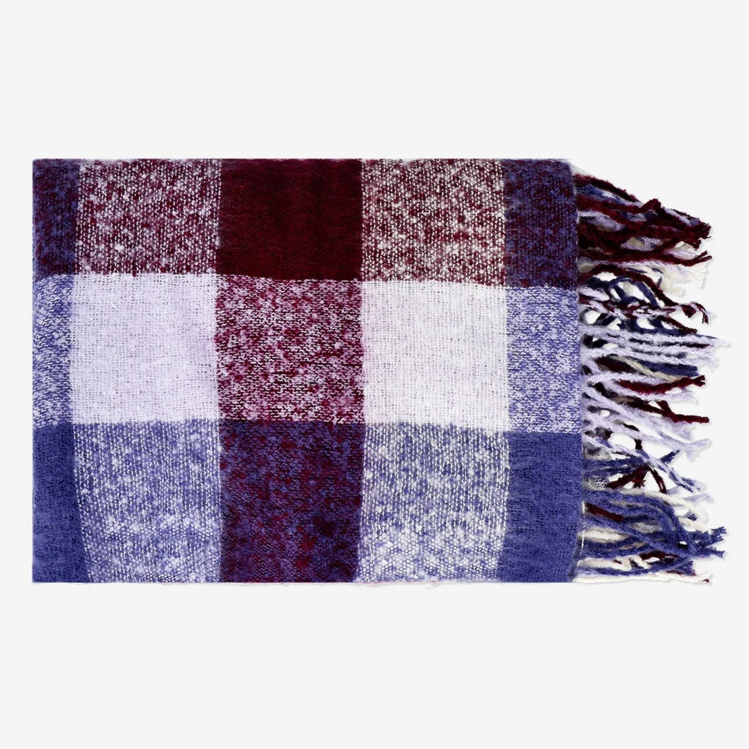 Fashion Flying Tiger Karierte Kuscheldecke mit Fransen