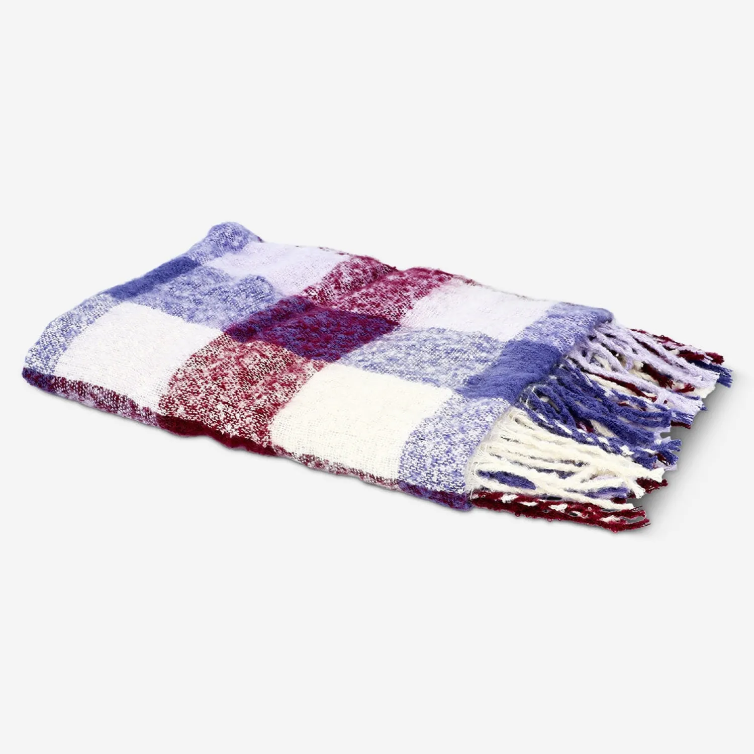 Fashion Flying Tiger Karierte Kuscheldecke mit Fransen