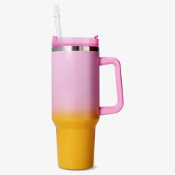 New Flying Tiger Mehrfarbiger Becher mit Deckel und Strohhalm