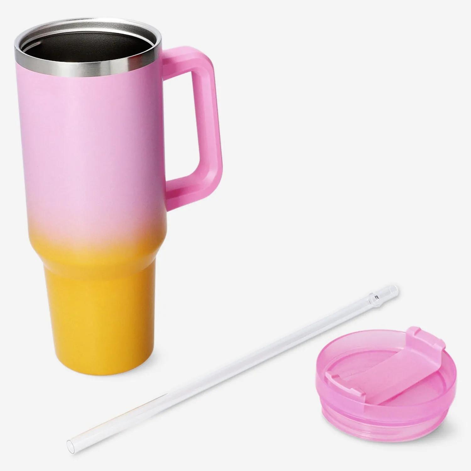 New Flying Tiger Mehrfarbiger Becher mit Deckel und Strohhalm