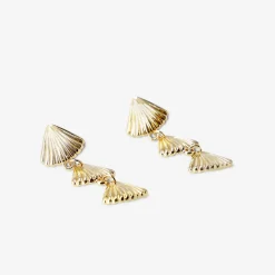 Discount Flying Tiger Muscheln auf einer Reihe Ohrringe