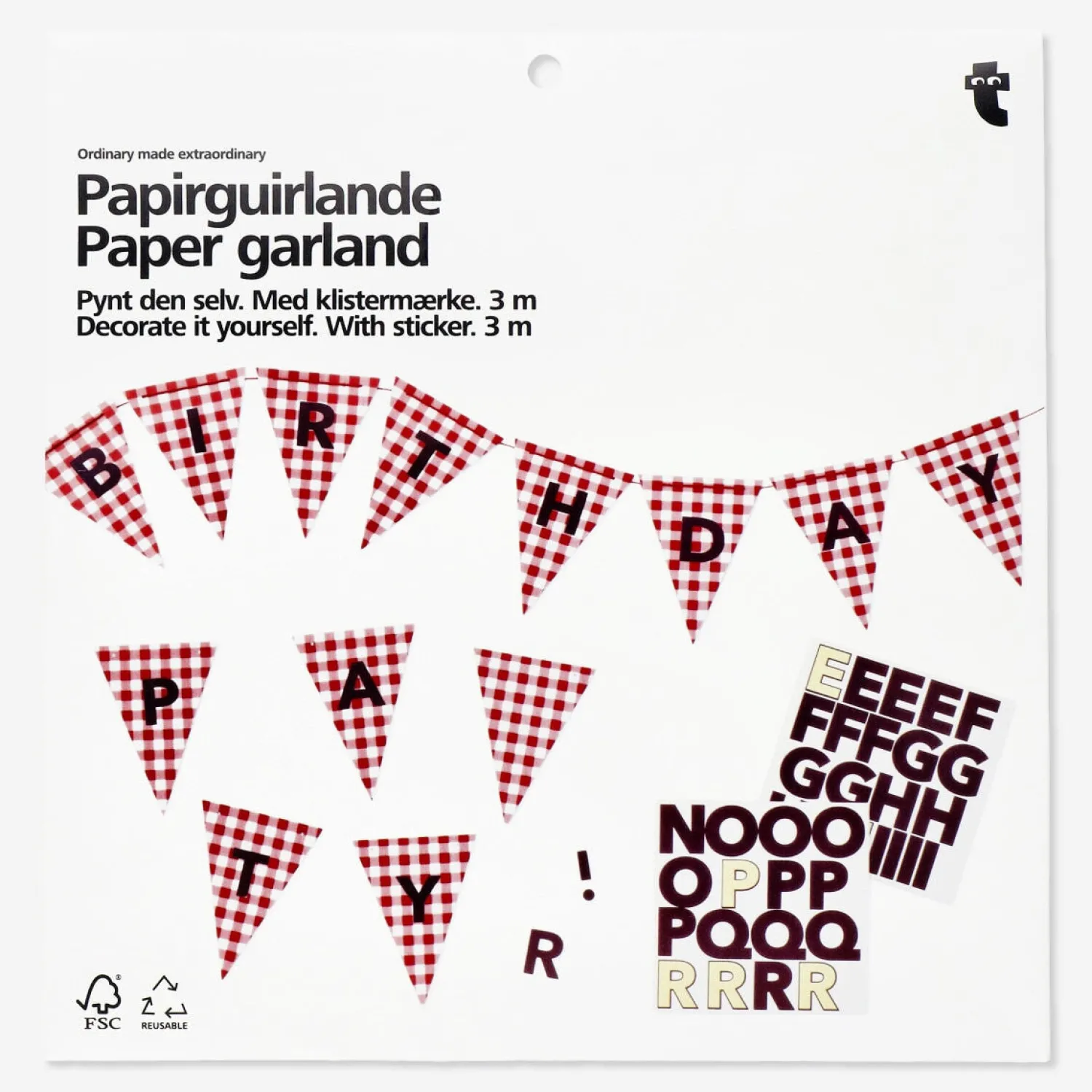 Hot Flying Tiger Papiergirlande. 300 cm