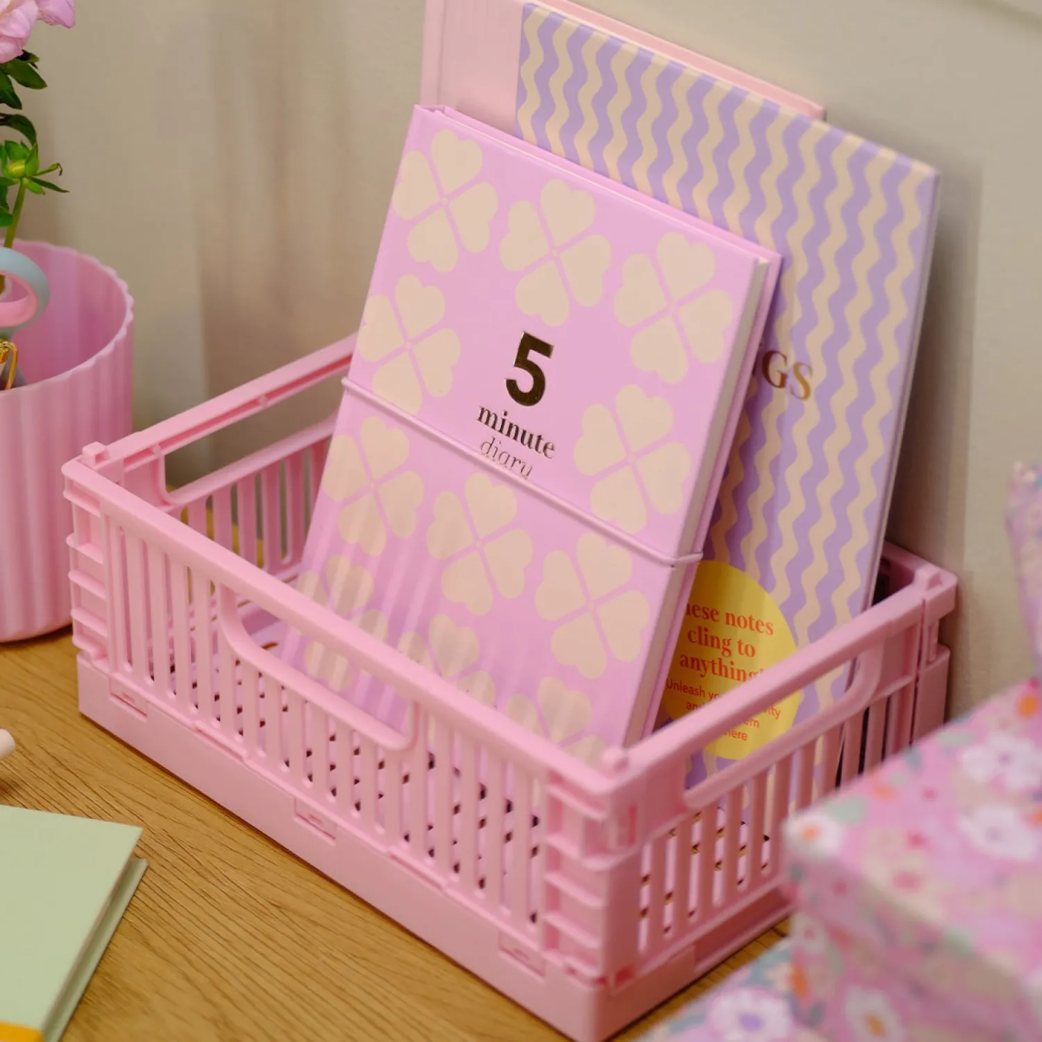 Sale Flying Tiger Rosa faltbare Aufbewahrungsbox - Groß