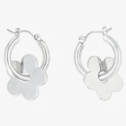 Sale Flying Tiger Silberne Blumenring-Ohrringe - 2 Stk
