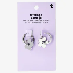 Sale Flying Tiger Silberne Blumenring-Ohrringe - 2 Stk
