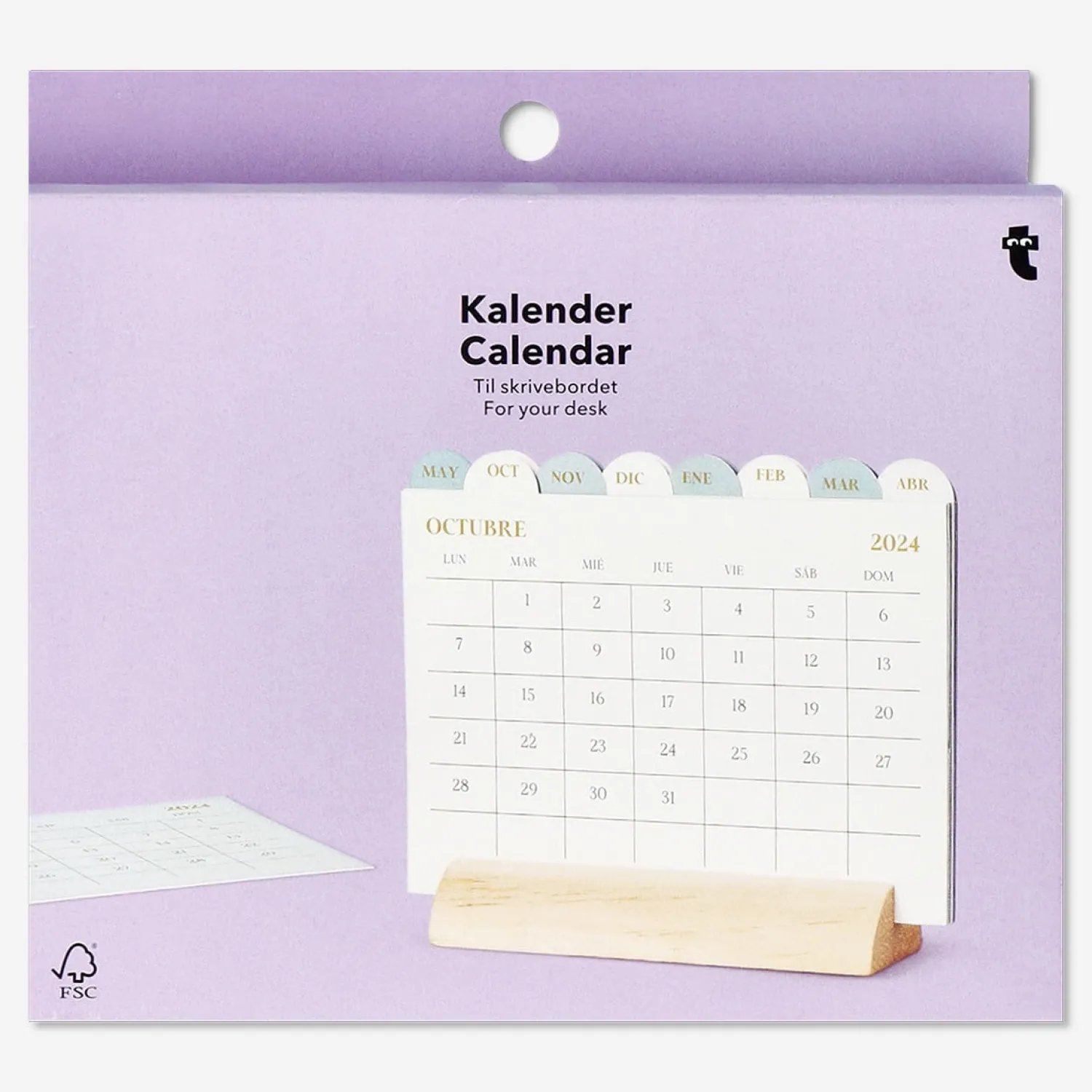 Discount Flying Tiger Tischkalender mit Holzhalterung - Englisch