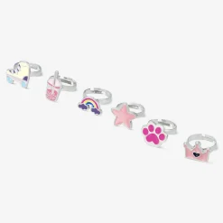 Hot Flying Tiger Verstellbare Ringe für Kinder mit Symbolen - 6 Stk