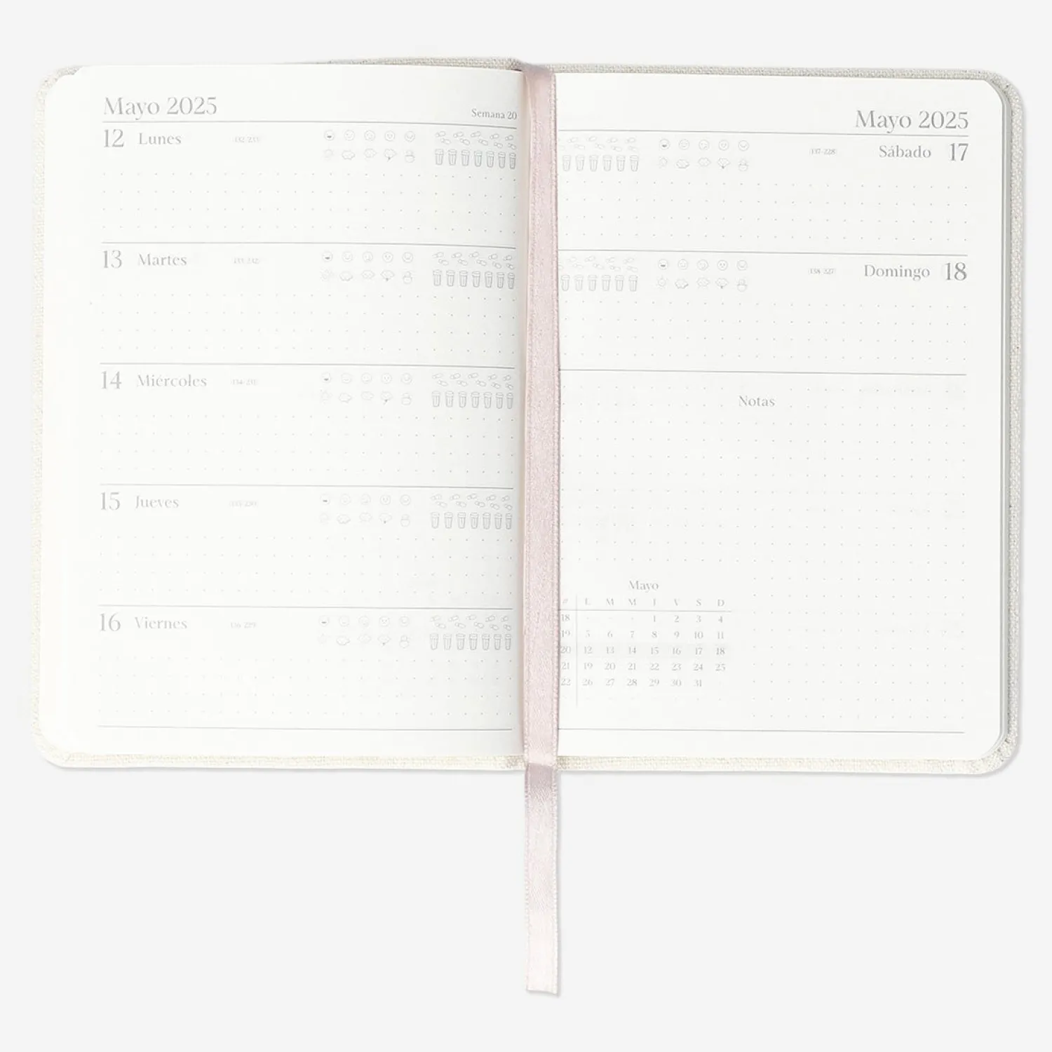 New Flying Tiger Wochenkalender mit Leineneinband A6 - Spanisch